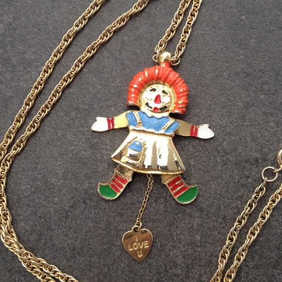 Hattie Carnegie Jewelry - Hattie Carnegie Raggedy Ann Mechanical Necklace